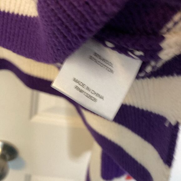 REVOLVE L'Acadamie Raddix oversized sweater Purple and cream Bell Sleeve Striped - Picture 5 of 9